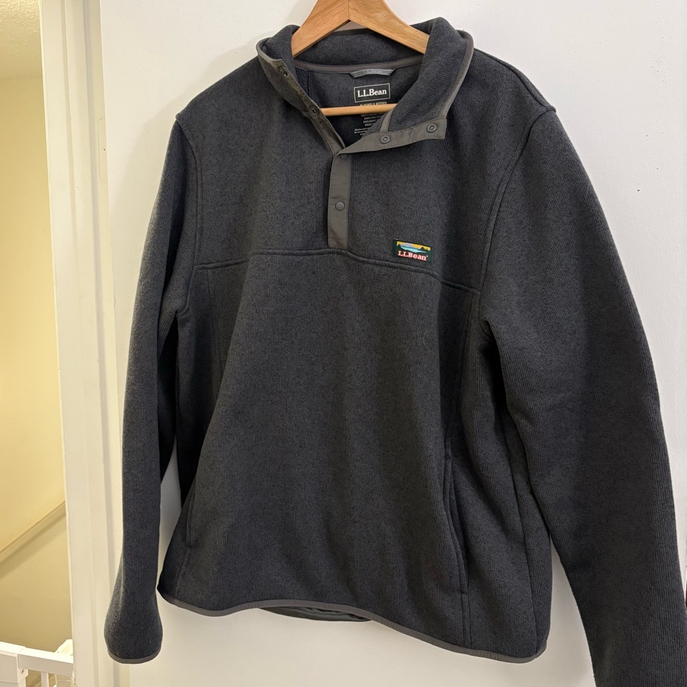 L.L. Bean Snap Neck Fleece Sweater